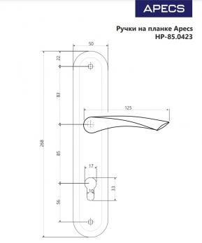 РУЧКИ НА ПЛАНКЕ APECS HP-85.0423-CR